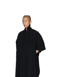 Черное длинное пальто от Homme Plissé Issey Miyake
