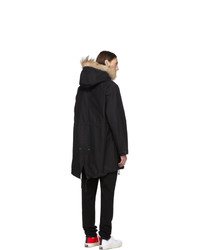 Черное длинное пальто от Wacko Maria