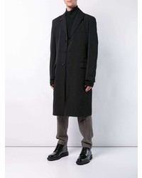 Черное длинное пальто от Yohji Yamamoto