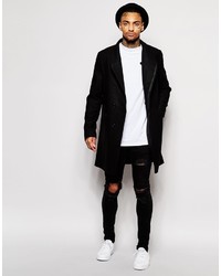 Черное длинное пальто от Asos