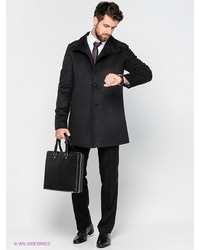 Черное длинное пальто от Donatto