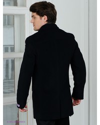 Черное длинное пальто от Donatto