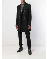 Черное длинное пальто от Saint Laurent