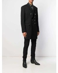 Черное длинное пальто от Saint Laurent