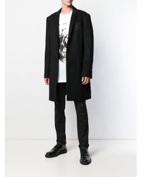 Черное длинное пальто от Philipp Plein