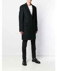 Черное длинное пальто от Philipp Plein