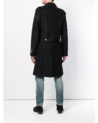 Черное длинное пальто от Balmain