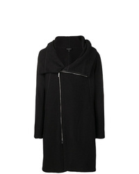 Черное длинное пальто от Emporio Armani