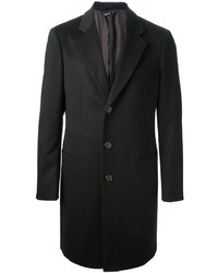 Черное длинное пальто от Giorgio Armani
