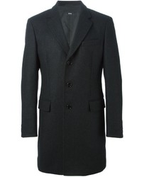 Черное длинное пальто от Hugo Boss