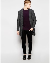 Черное длинное пальто от Jack and Jones