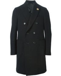 Черное длинное пальто от Lardini