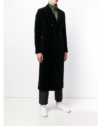 Черное длинное пальто от Kappa