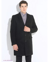 Черное длинное пальто от Oodji