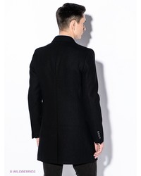 Черное длинное пальто от Oodji