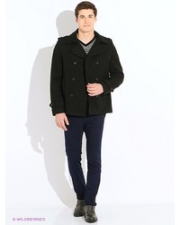 Черное длинное пальто от Oodji