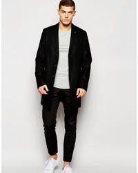 Черное длинное пальто от Ben Sherman