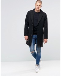 Черное длинное пальто от Asos