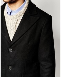 Черное длинное пальто от Selected