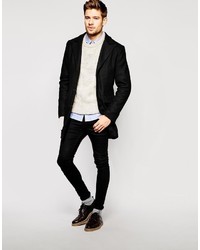 Черное длинное пальто от Selected