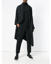 Черное длинное пальто от Yohji Yamamoto