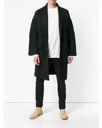 Черное длинное пальто от Laneus
