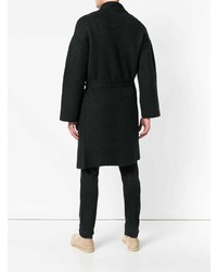 Черное длинное пальто от Laneus