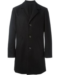 Черное длинное пальто от Paolo Pecora
