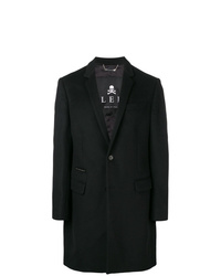 Черное длинное пальто от Philipp Plein