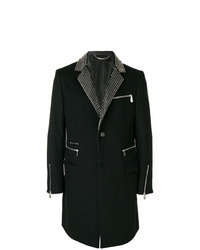 Черное длинное пальто от Philipp Plein