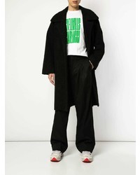 Черное длинное пальто от Strateas Carlucci