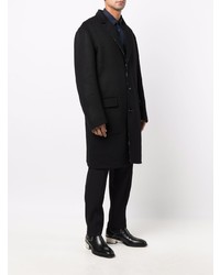 Черное длинное пальто от Alexander McQueen