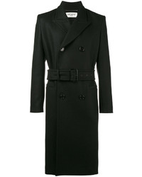 Черное длинное пальто от Saint Laurent