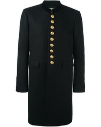 Черное длинное пальто от Saint Laurent