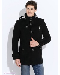 Черное длинное пальто от Sainy