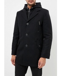 Черное длинное пальто от Sainy