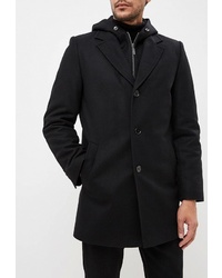 Черное длинное пальто от Sainy