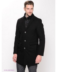 Черное длинное пальто от Selected