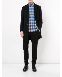 Черное длинное пальто от Kent & Curwen