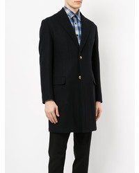 Черное длинное пальто от Kent & Curwen