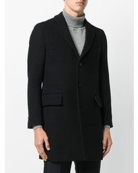 Черное длинное пальто от Versace