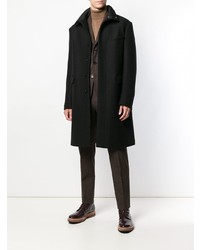 Черное длинное пальто от Tonello