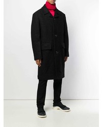 Черное длинное пальто от Raf Simons