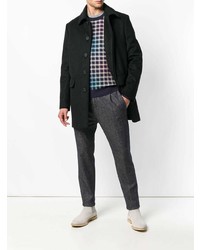 Черное длинное пальто от Paolo Pecora