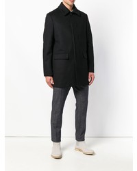 Черное длинное пальто от Paolo Pecora