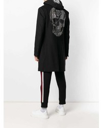 Черное длинное пальто от Philipp Plein
