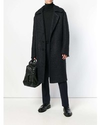 Черное длинное пальто от Neil Barrett