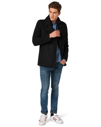 Черное длинное пальто от Tom Tailor