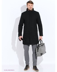 Черное длинное пальто от Top Secret