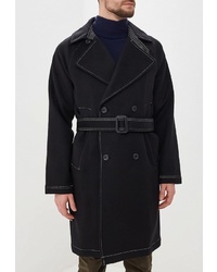 Черное длинное пальто от Topman